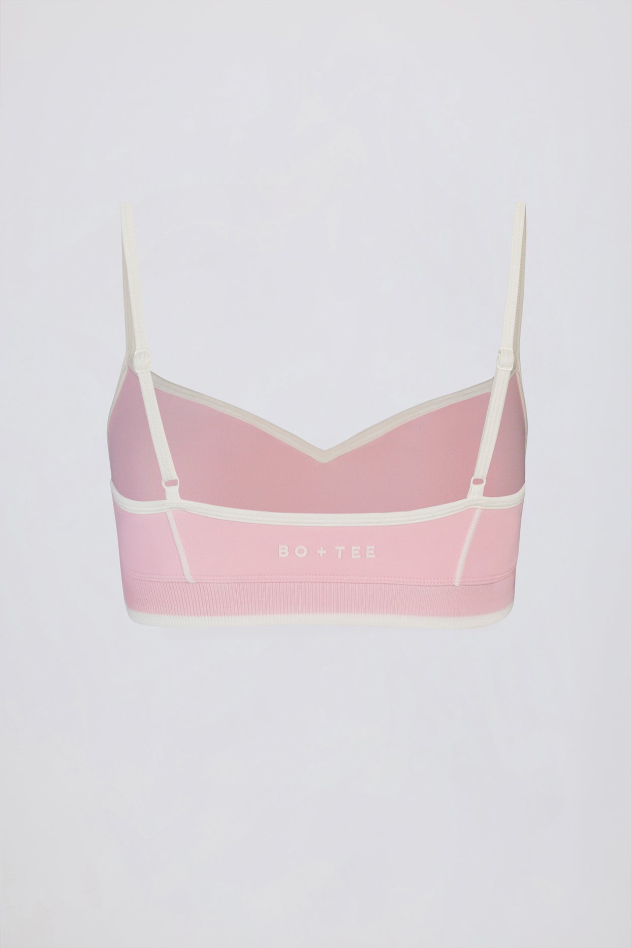 Soft Active Sweetheart-Neck Contrast Sports Bra in Powder Pink - 5