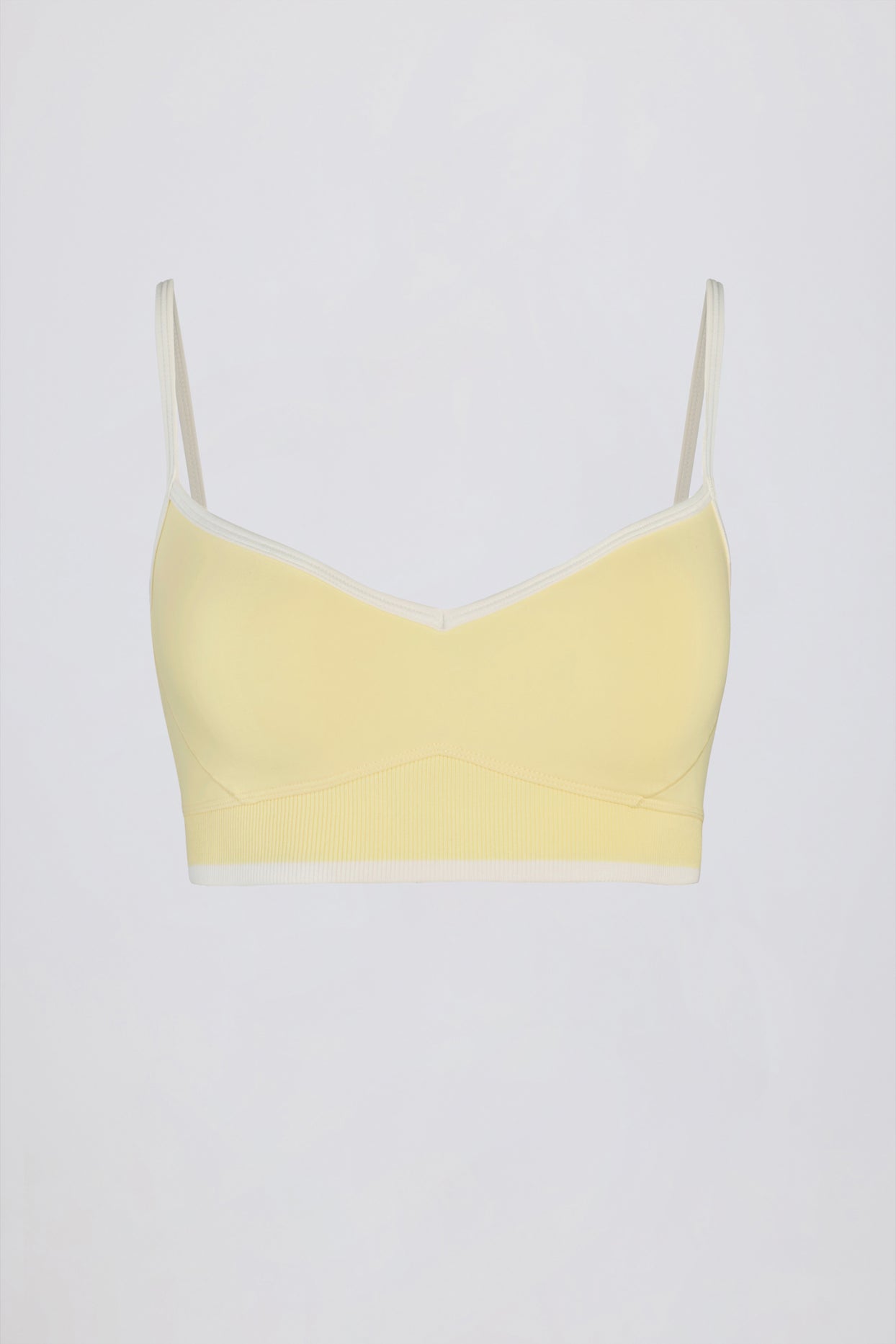 Soft Active Sweetheart-Neck Contrast Sports Bra in Lemon - 4