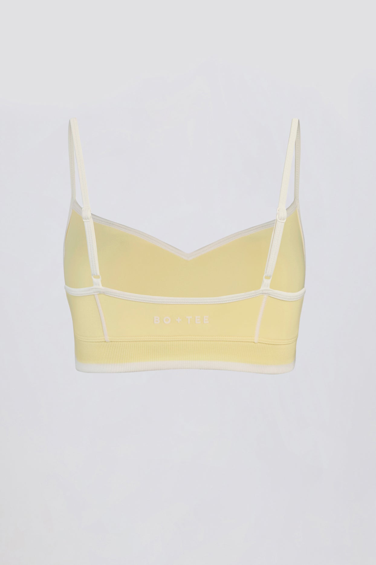 Soft Active Sweetheart-Neck Contrast Sports Bra in Lemon - 5