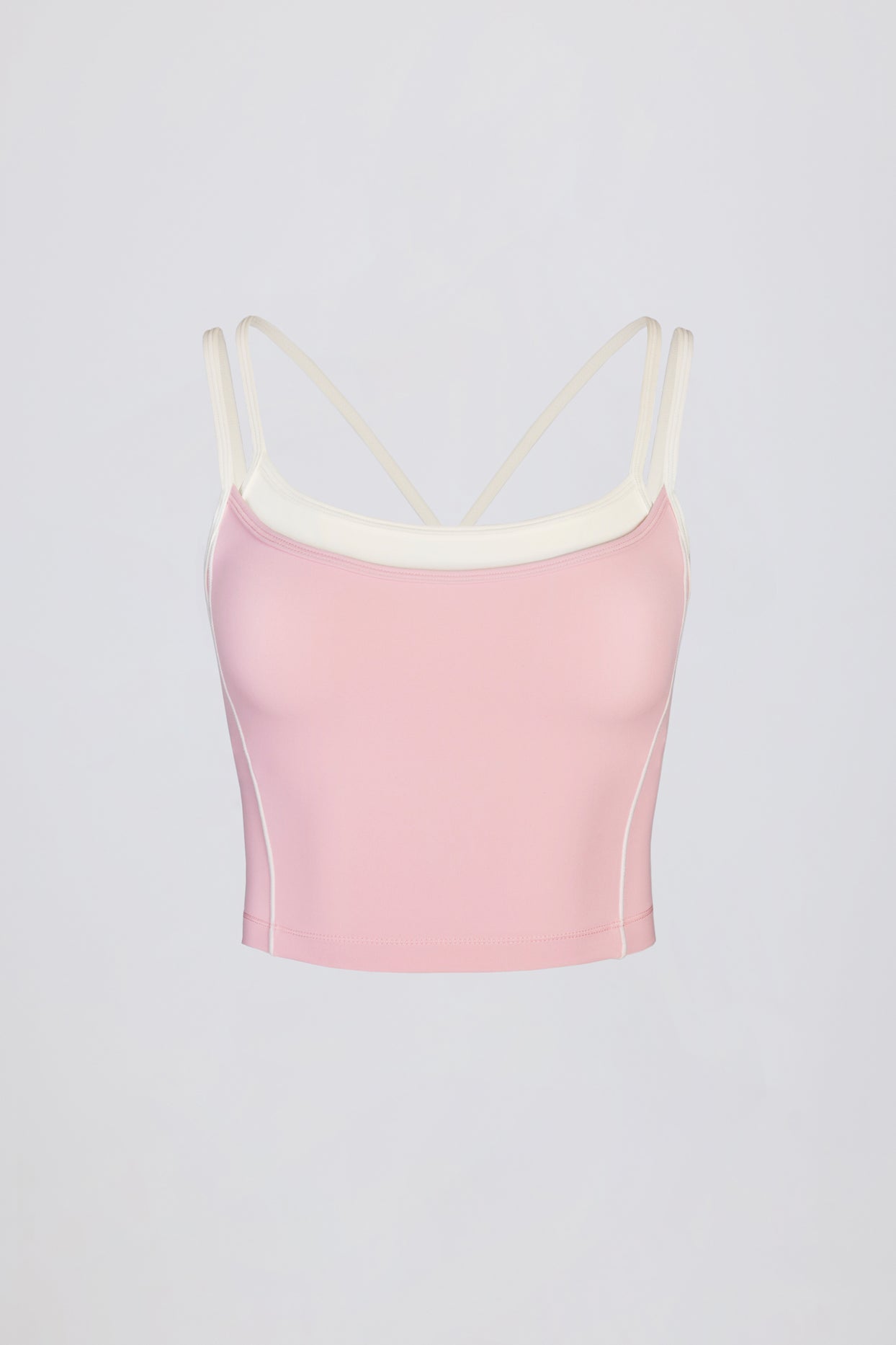 Soft Active Layered Tank Top in Powder Pink - 4