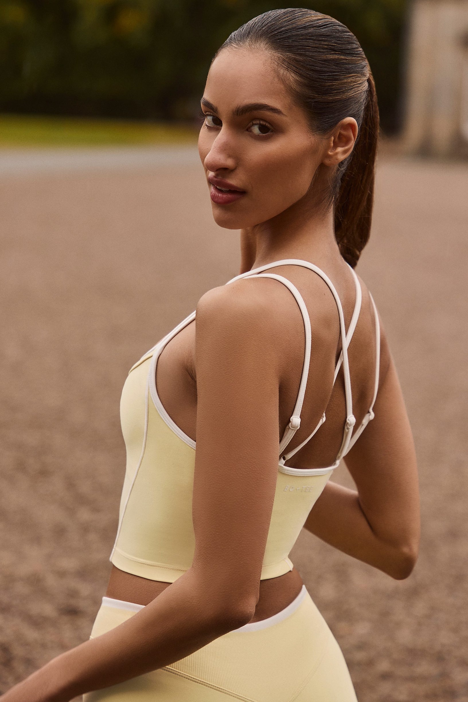 Soft Active Layered Tank Top in Soft Yellow - 2