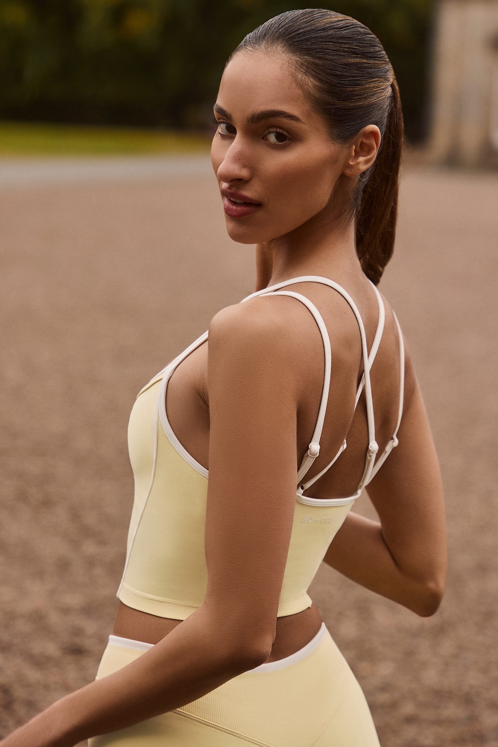 Soft Active Layered Tank Top in Soft Yellow - 2
