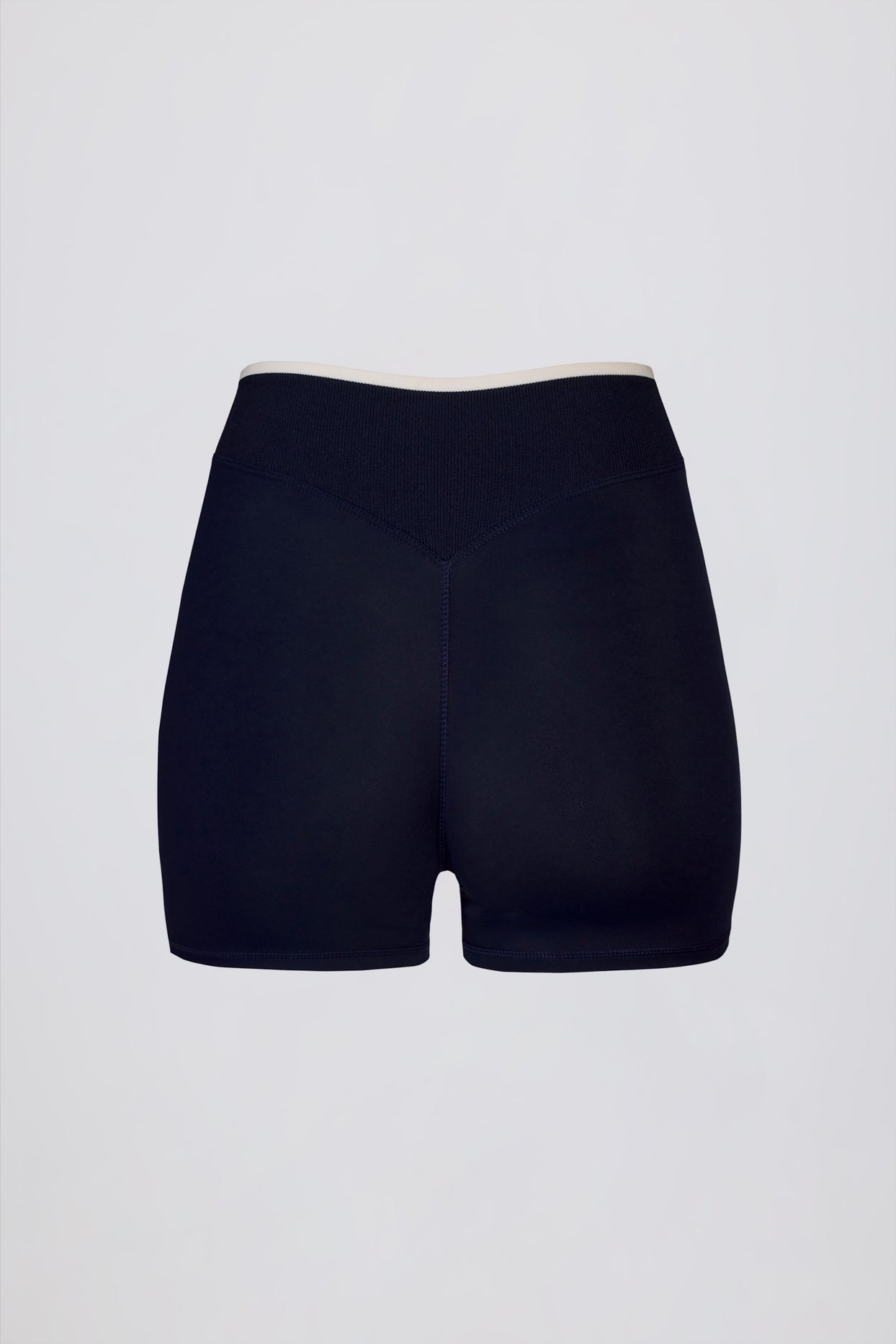 Soft Active Wrapover Contrast Mini Shorts in Classic Navy - 5