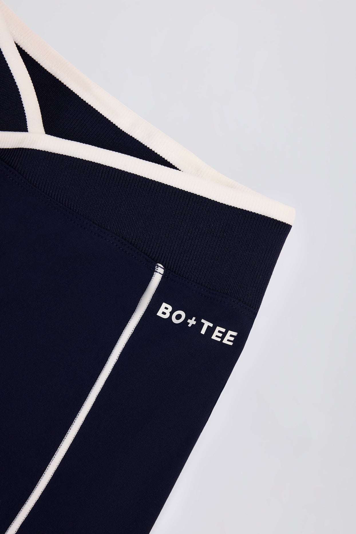 Soft Active Wrapover Contrast Mini Shorts in Classic Navy - 6