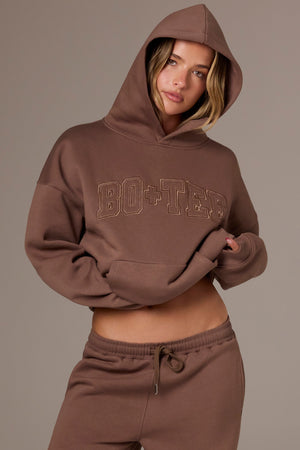 Embroidered Oversized Hoodie in Cocoa