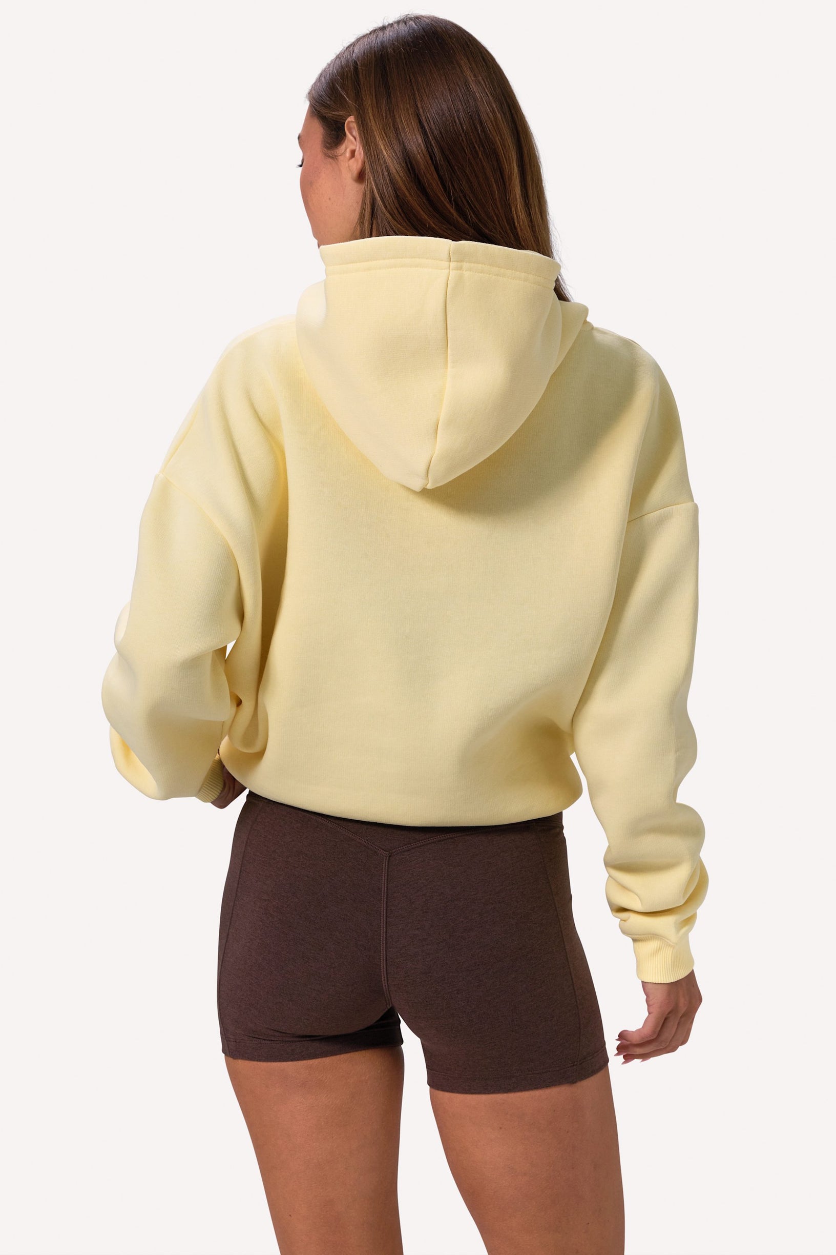 Embroidered Oversized Hoodie in Soft Yellow - 2