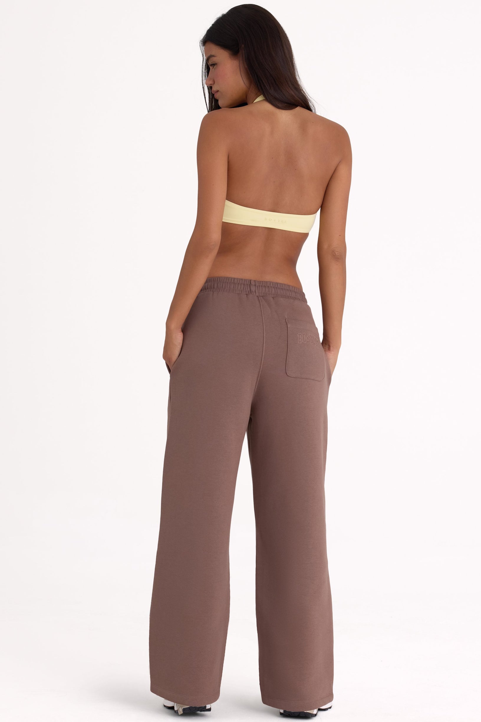 Brushed Jersey Wide-Leg Joggers in Cocoa - 2