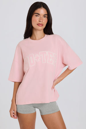 Oversized Cotton-Jersey T-Shirt in Powder Pink