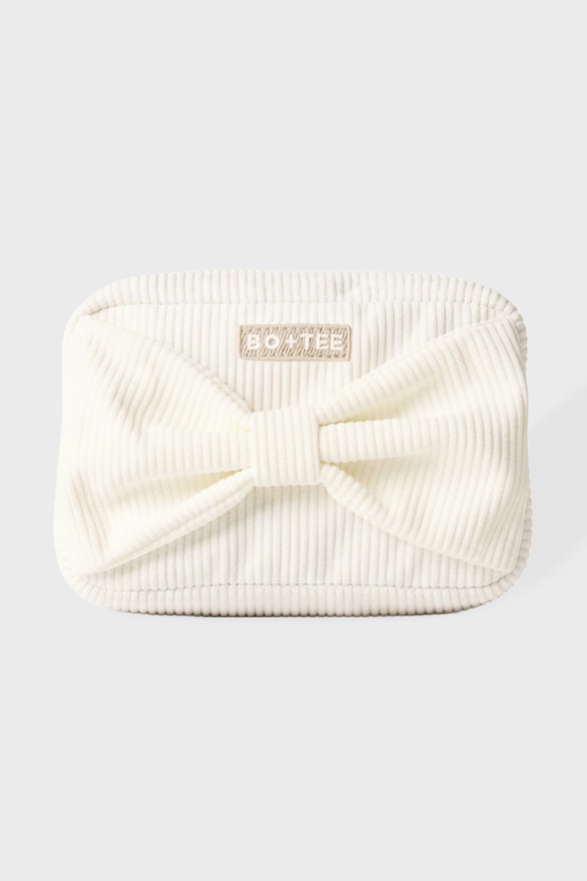 Corduroy Bow Makeup Bag in Coconut - 1