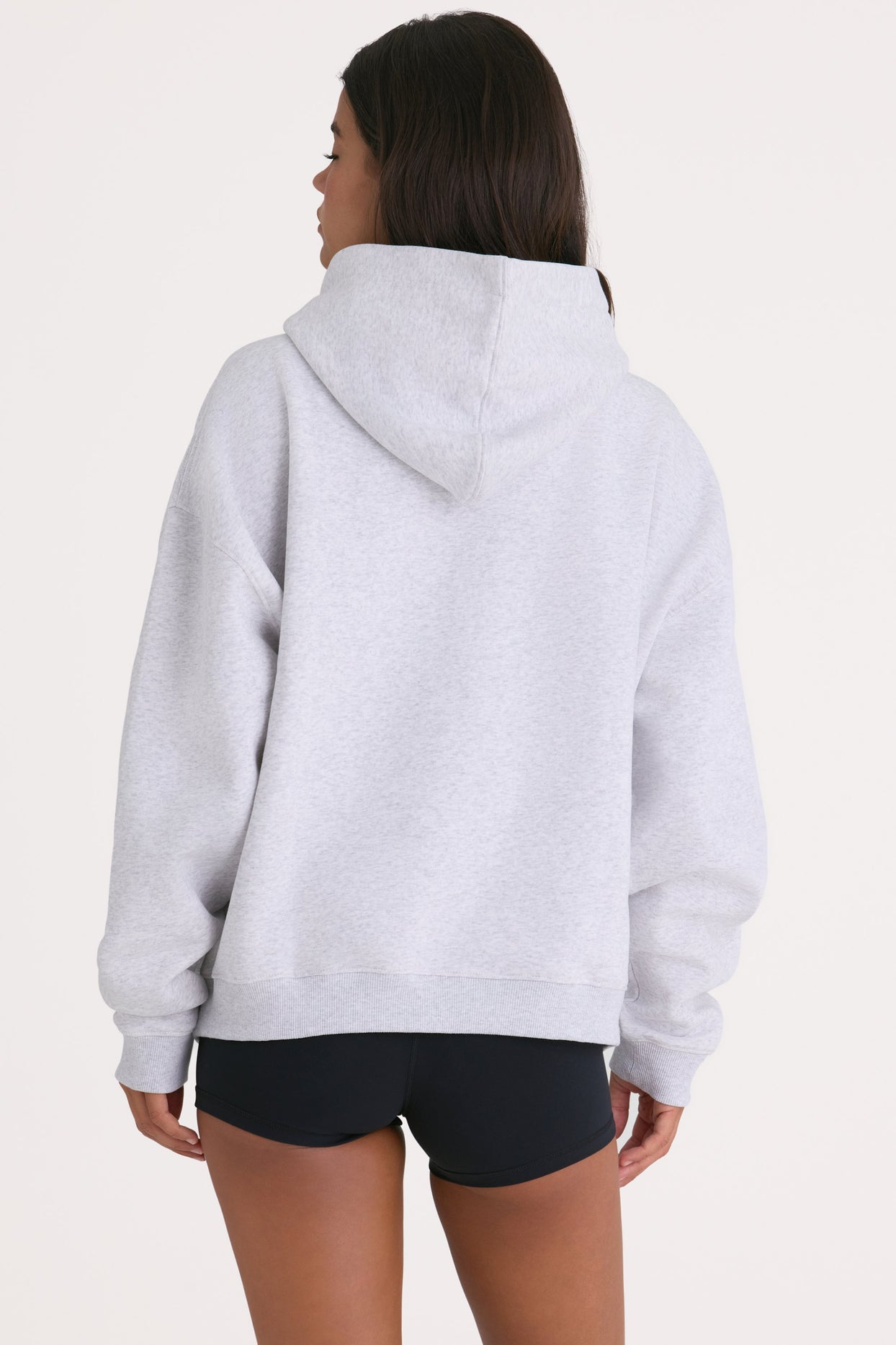 Soft Cotton Jersey Oversized Hoodie in Heather Grey - 2