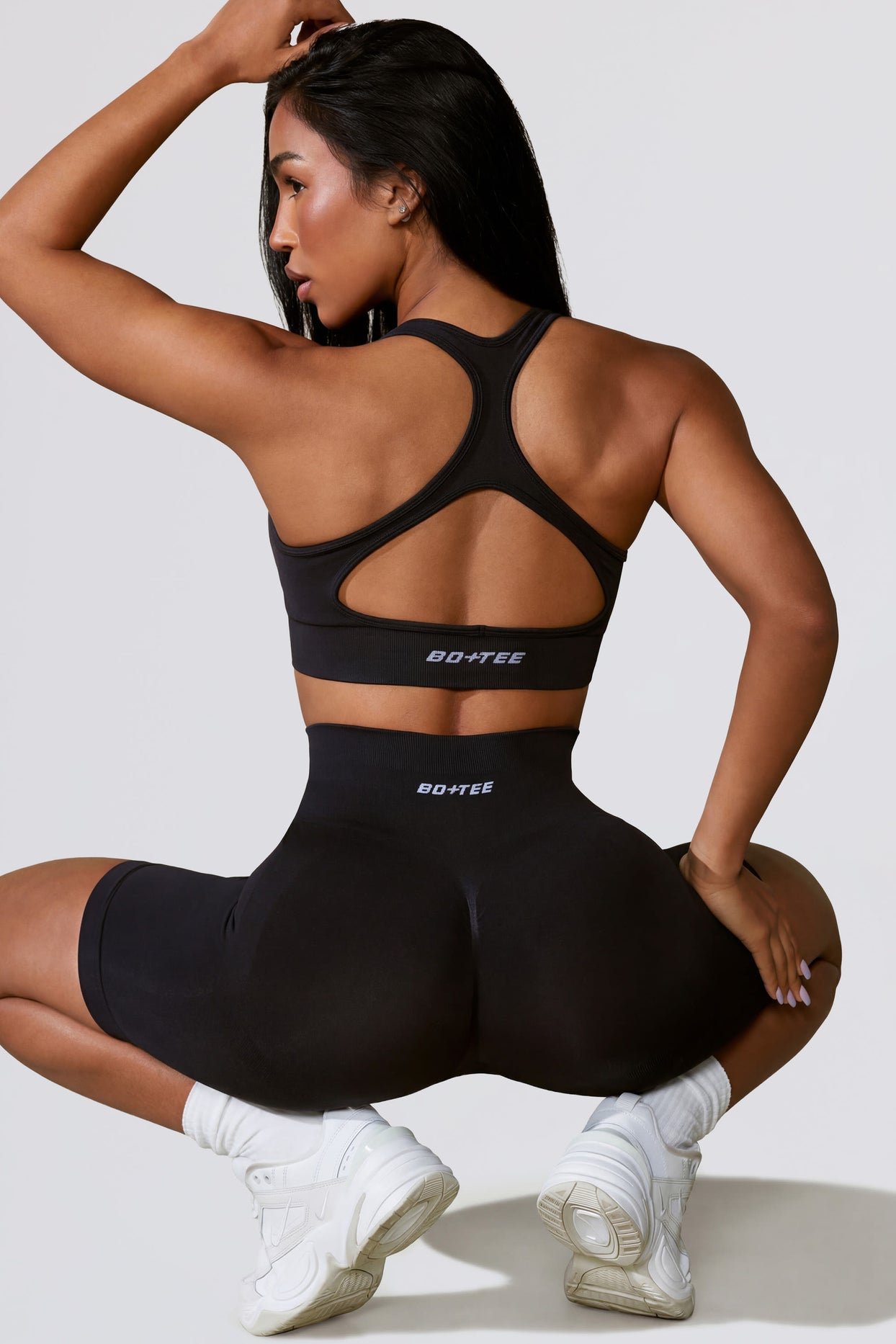 Cut Out Define Luxe Sports Bra in Black - 5