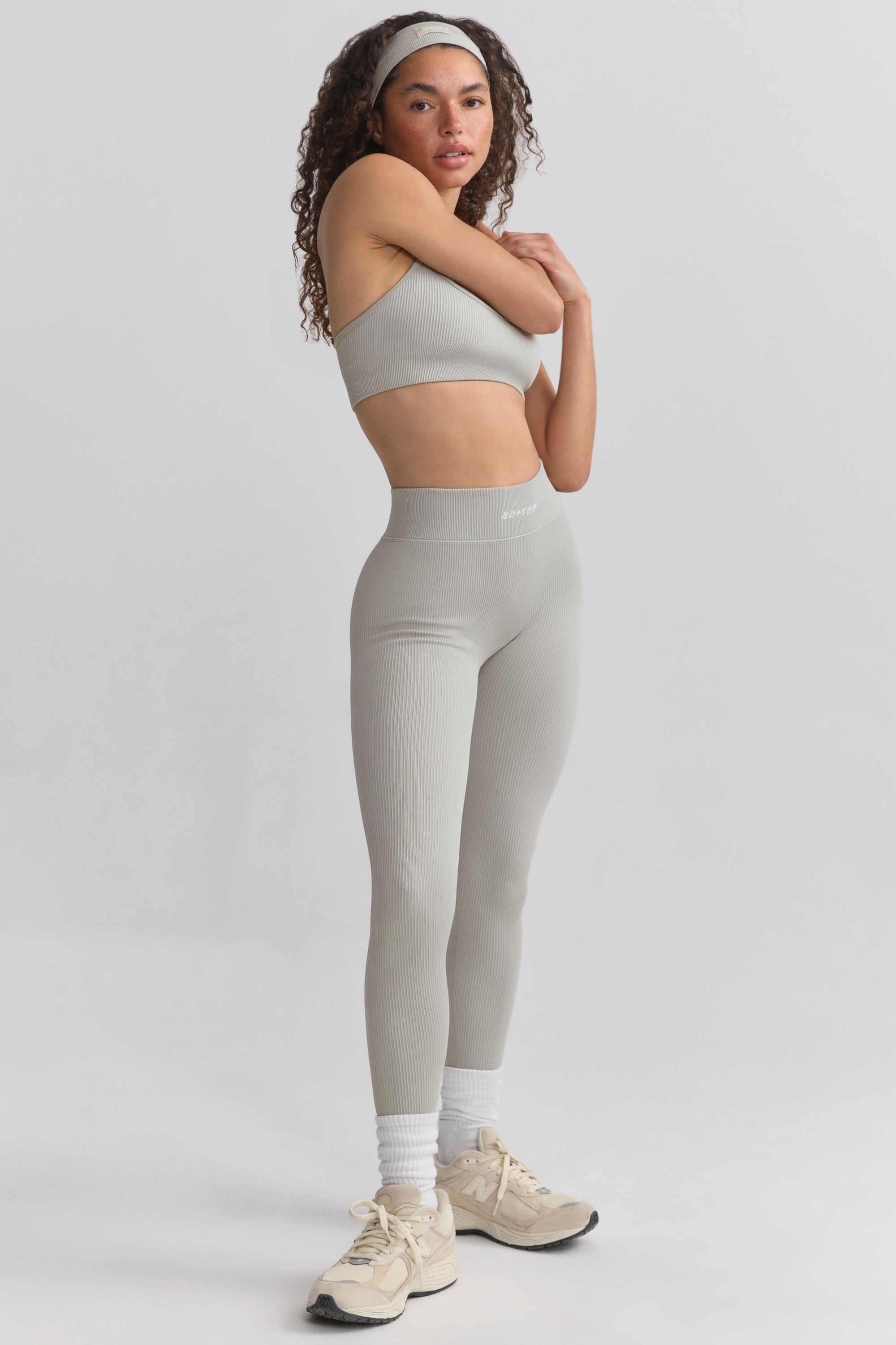 Petite FlexiRib High-Waist Leggings in Grey