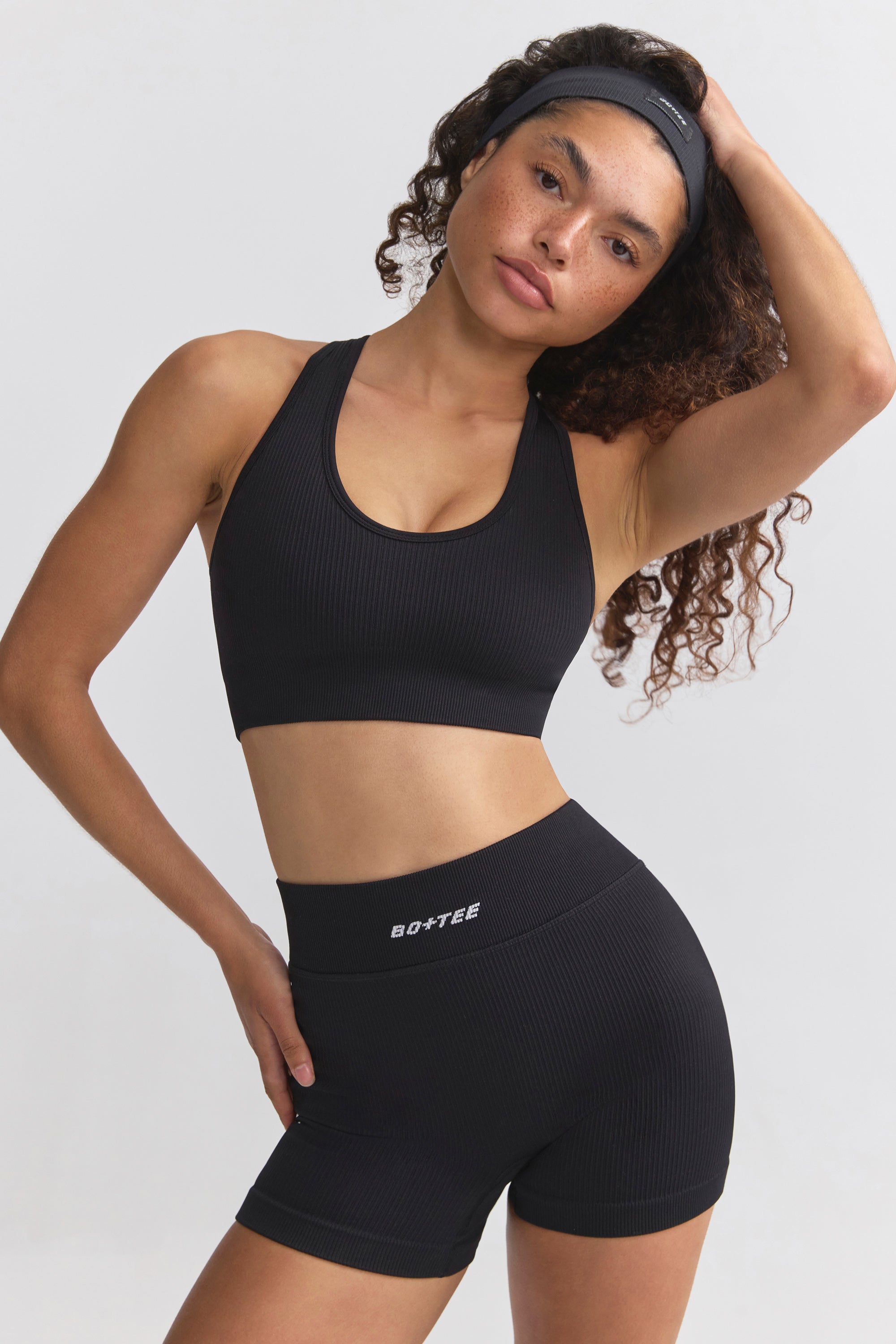 FlexiRib Mini Shorts in Black