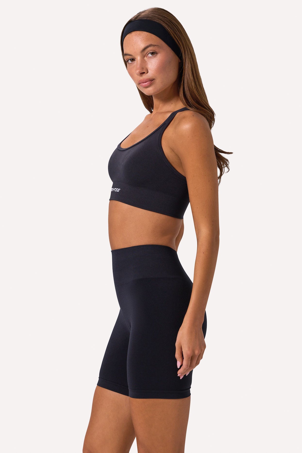 Define Luxe High-Waist Biker Shorts in Black - 3