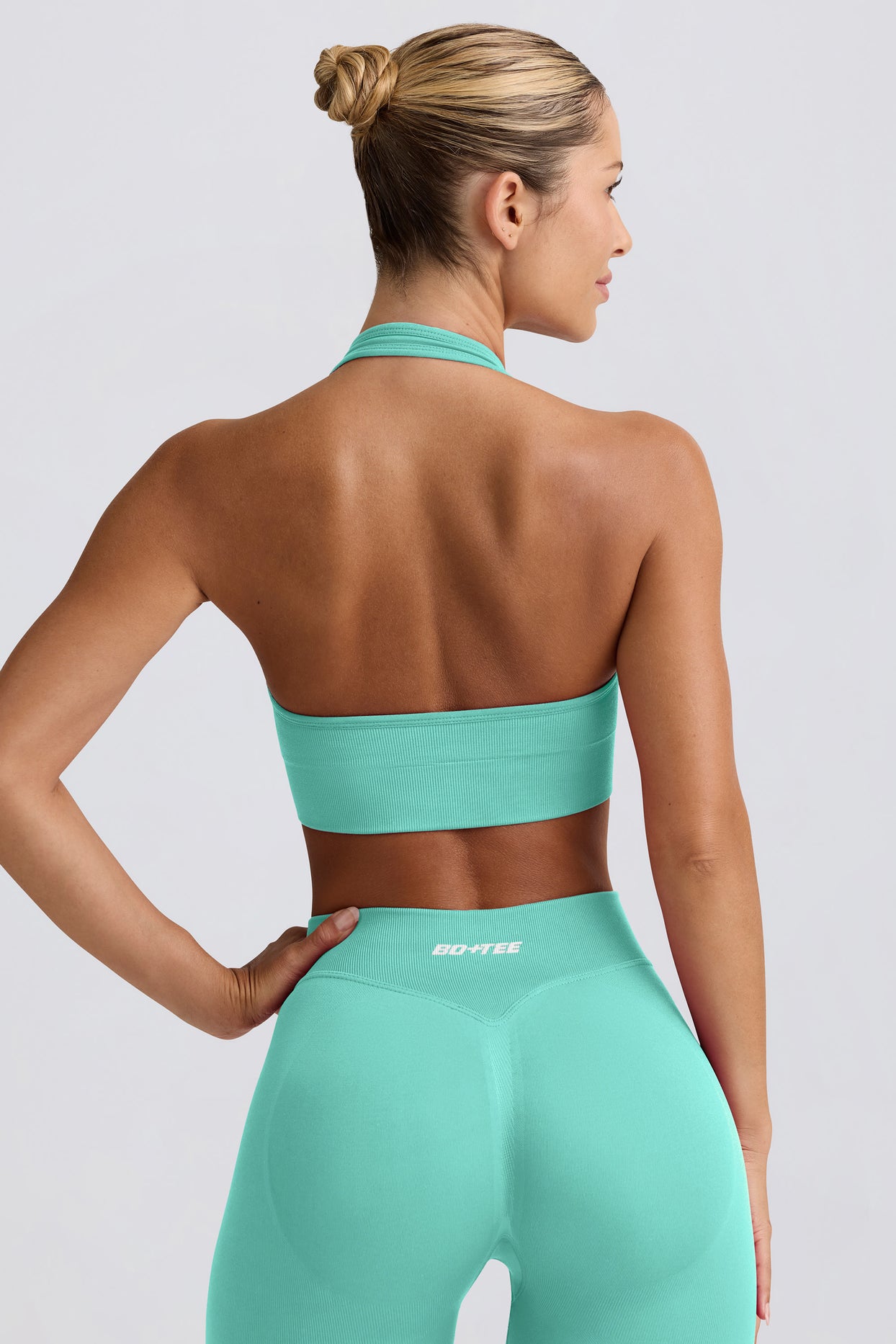 Define Luxe Halterneck Sports Bra in Mint - 2