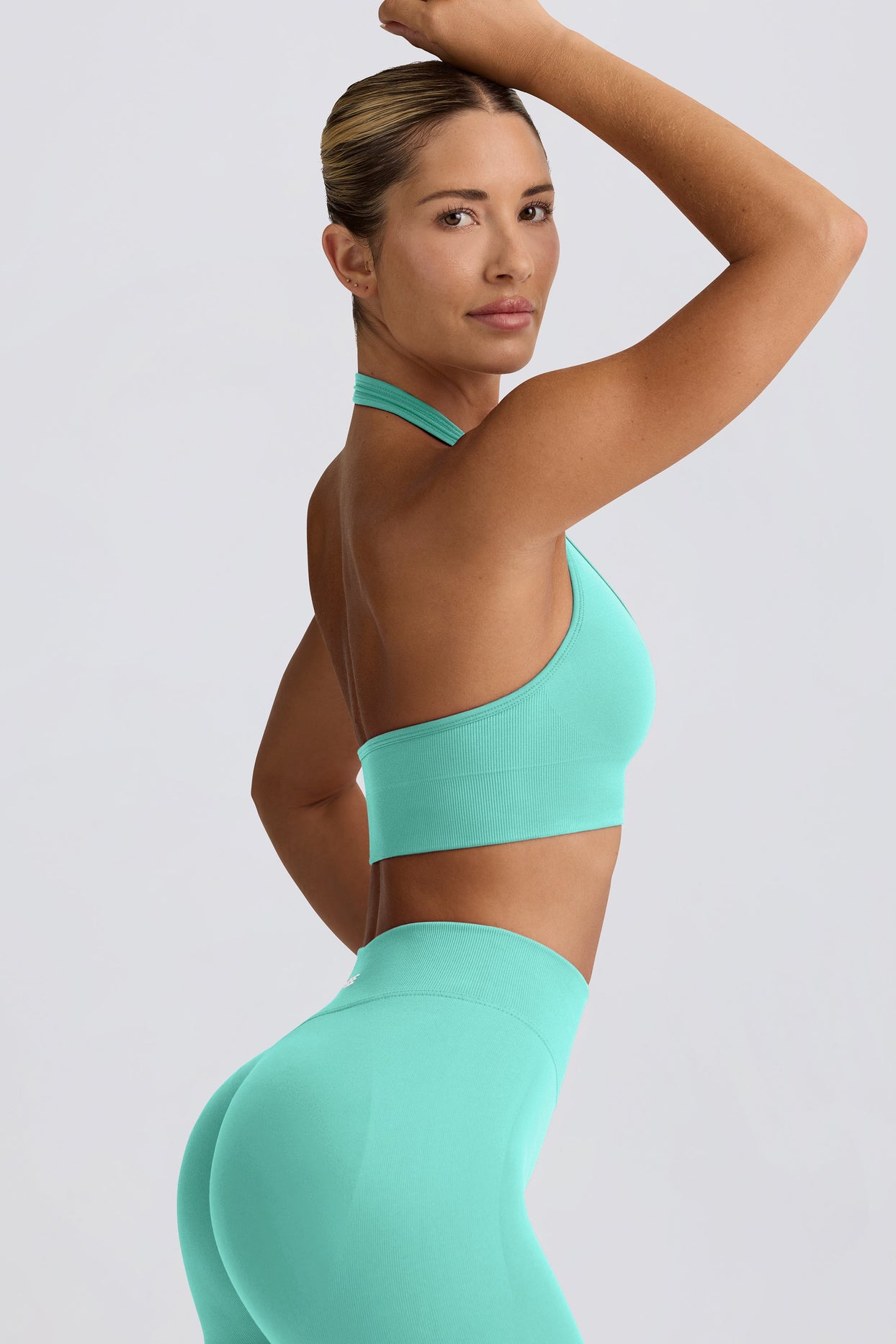 Define Luxe Halterneck Sports Bra in Mint - 3