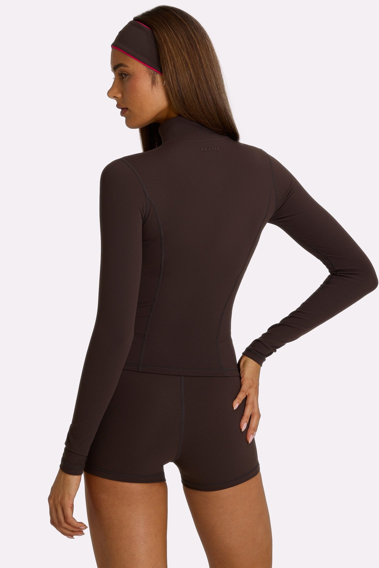 Soft Active Zip-Up Jacket in Truffle - 2