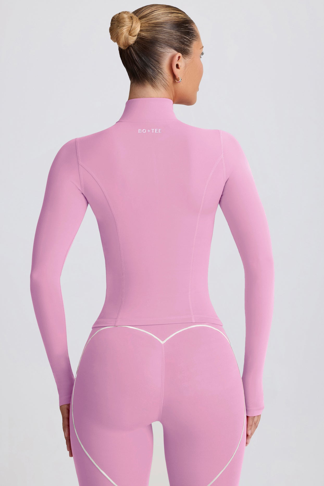 Soft Active Zip-Up Jacket in Dusty Pink - 2