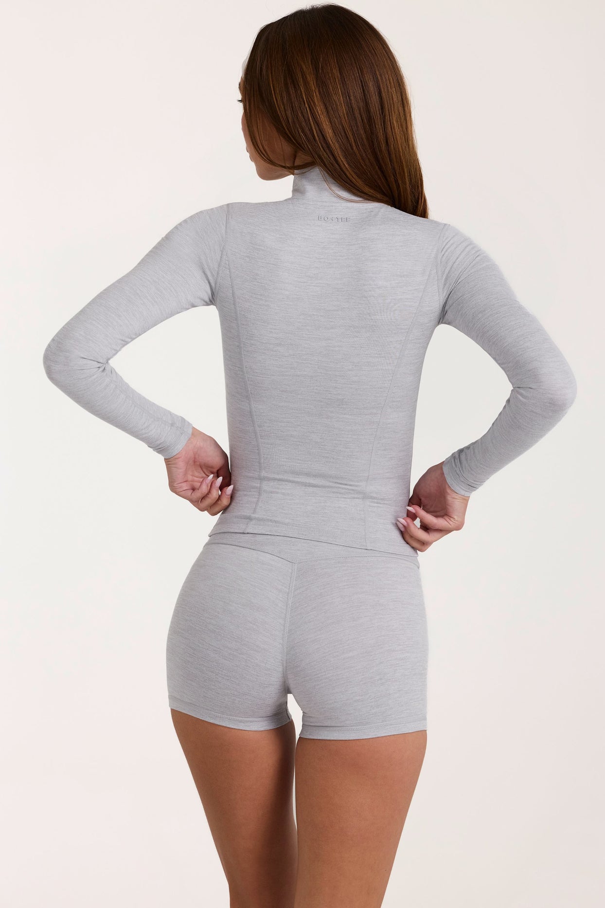Soft Active Zip-Up Jacket in Grey Marl - 2
