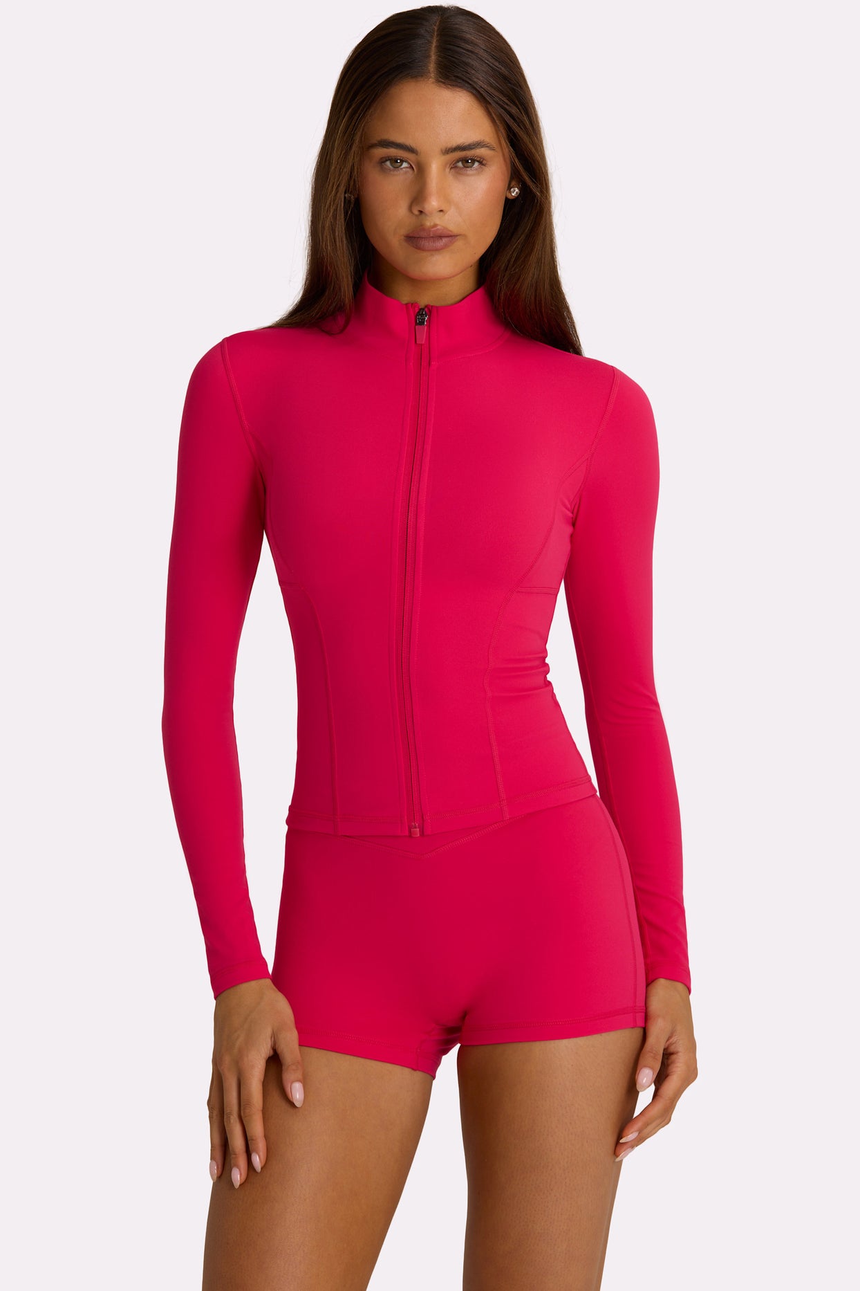 Soft Active Zip-Up Jacket in Hot Pink - 1