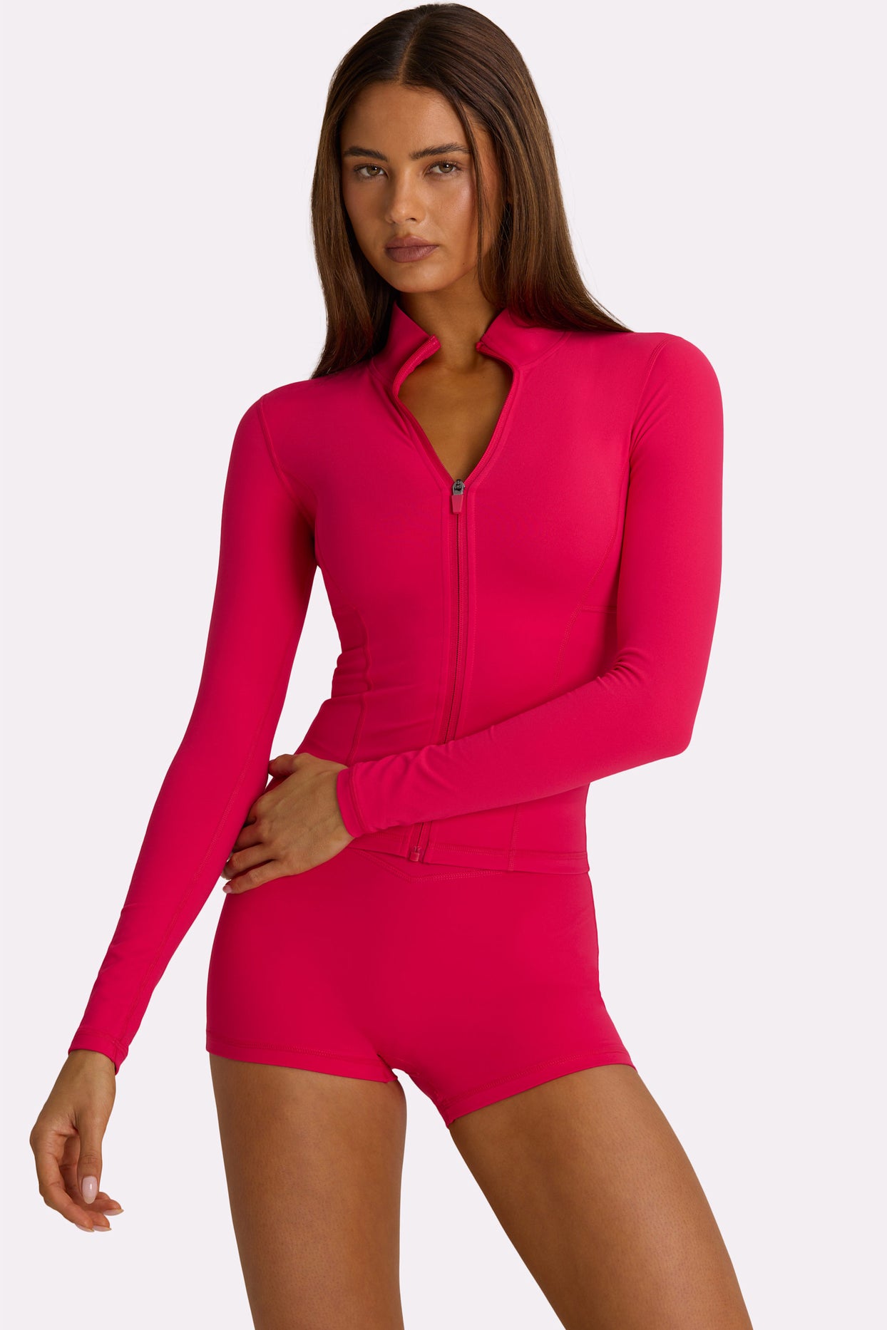 Soft Active Zip-Up Jacket in Hot Pink - 4
