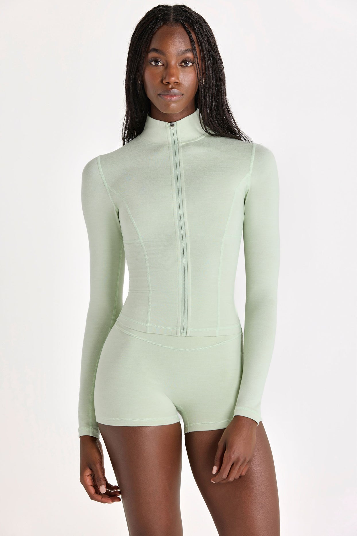 Soft Active Zip-Up Jacket in Pistachio - 5