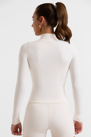 Soft Active Zip-Up Jacket in White