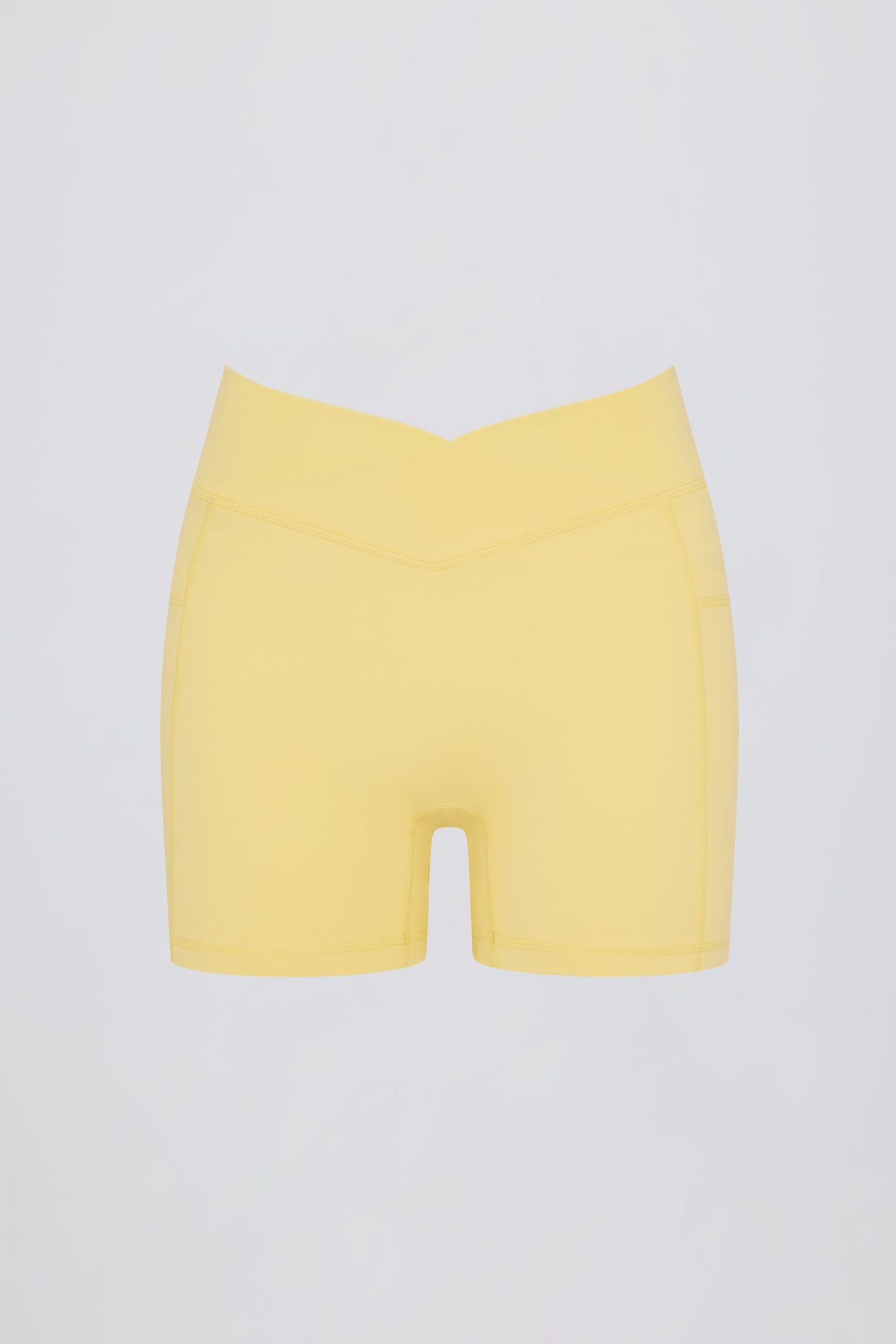Soft Active Pocket V-Waist Mini Shorts in Lemon - 4