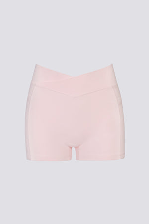 Soft Active V-Waist Pocket Mini Shorts in Ballet Pink