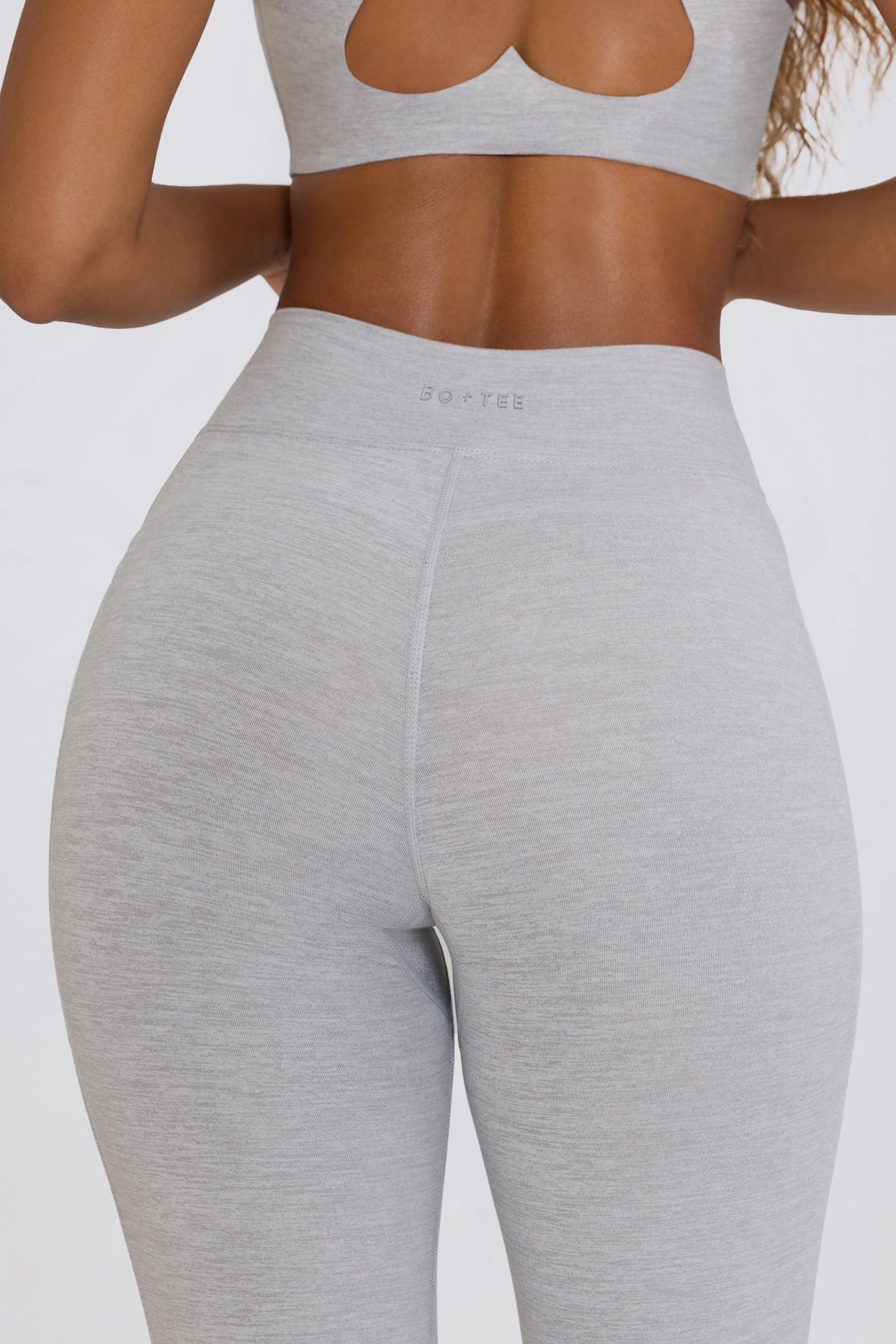 Soft Active V-Waist Pocket Flared Leggings in Grey - 5