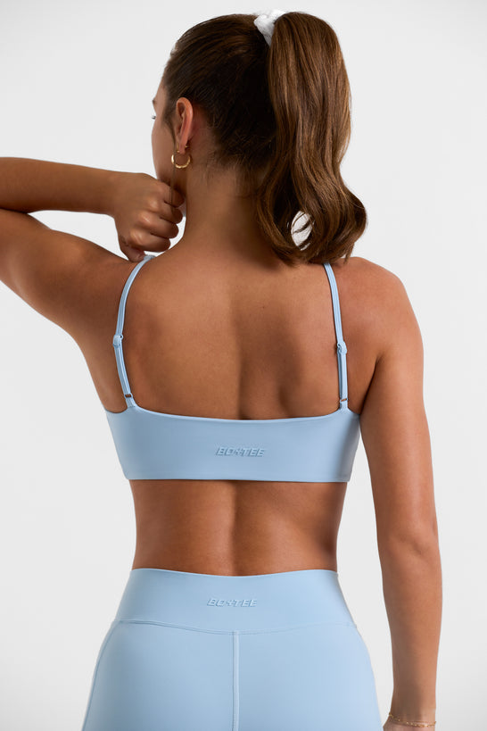 Twist Bust Sports Bra in Ice Blue