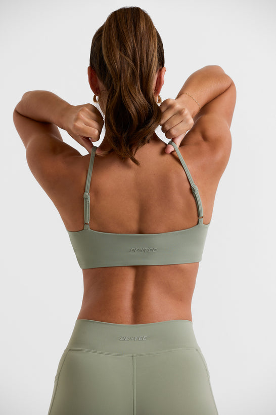 Twist Bust Sports Bra in Bamboo Green