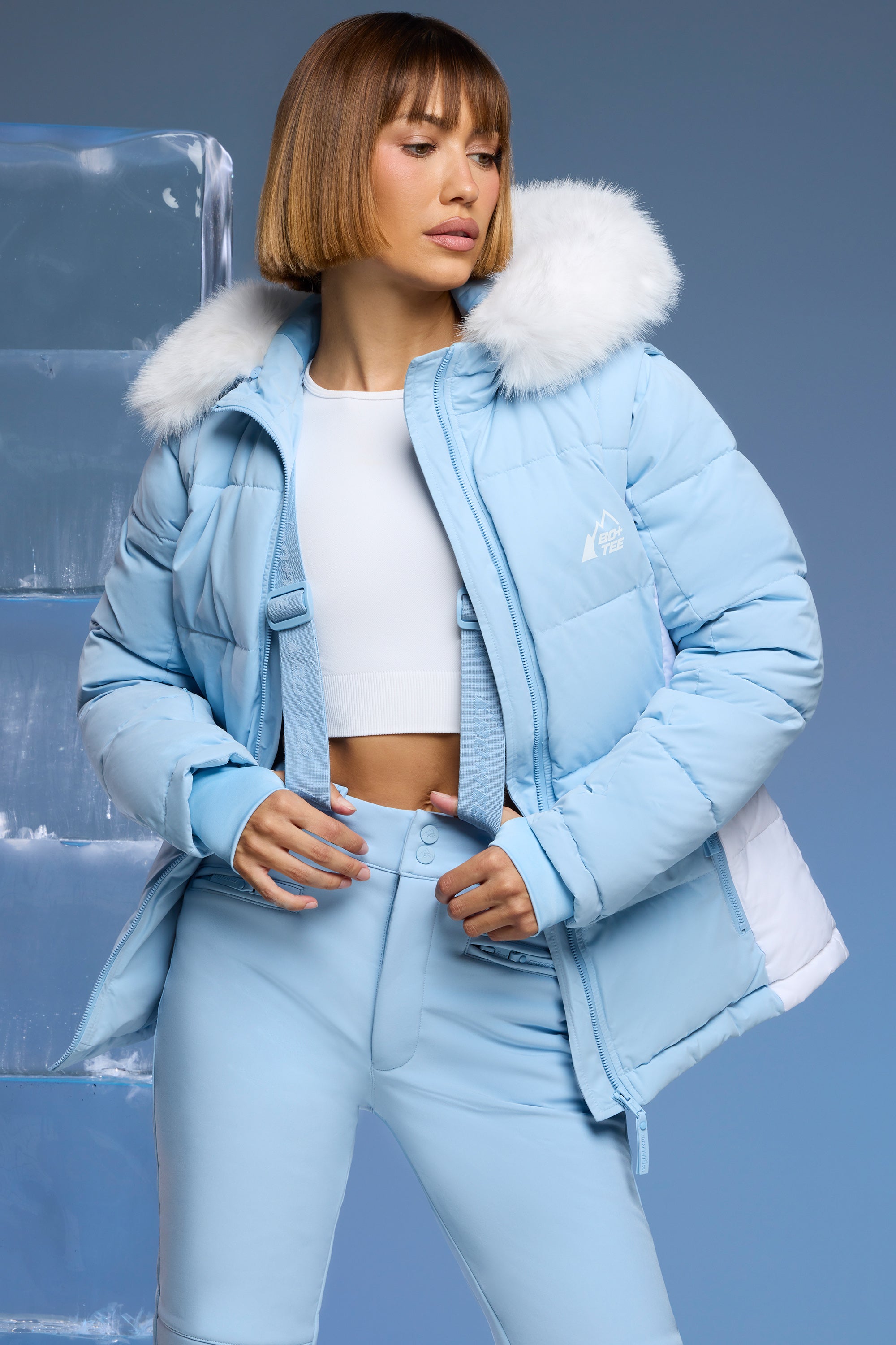 Baby blue sale women's coat