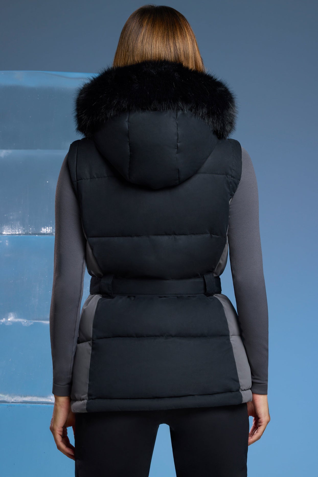 Ski Jacket with Detachable Sleeves in Black