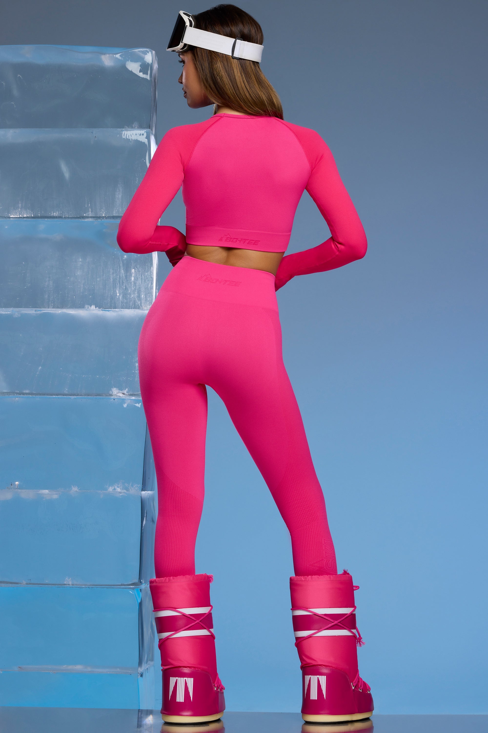 Petite Super Sculpt Base Layer Leggings in Fuchsia Pink