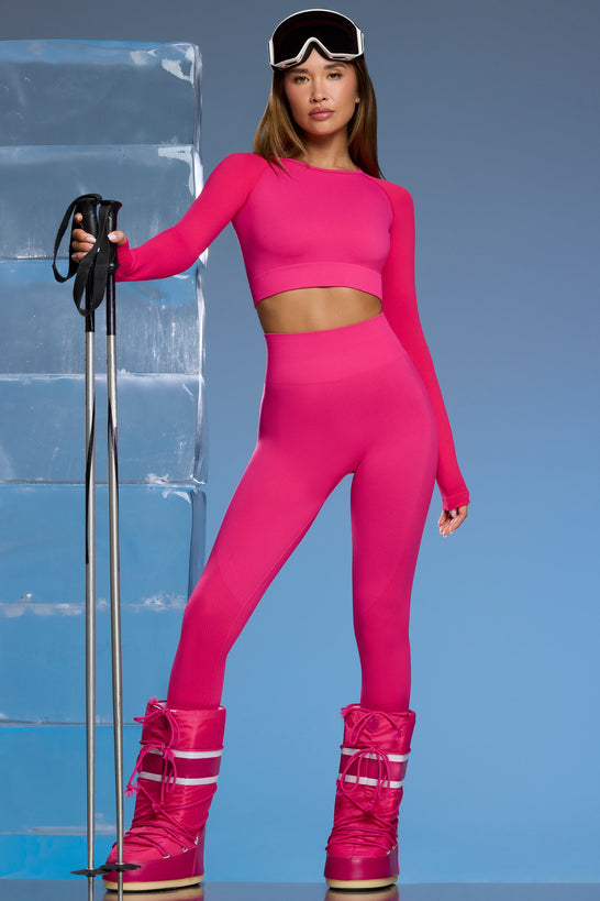 Petite Super Sculpt Base Layer Leggings in Fuchsia Pink