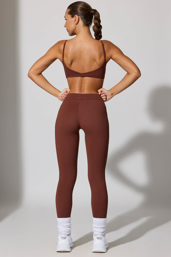 Full Length Leggings with Pockets in Brown - 2