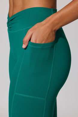 Full Length Leggings with Pockets in Teal Green