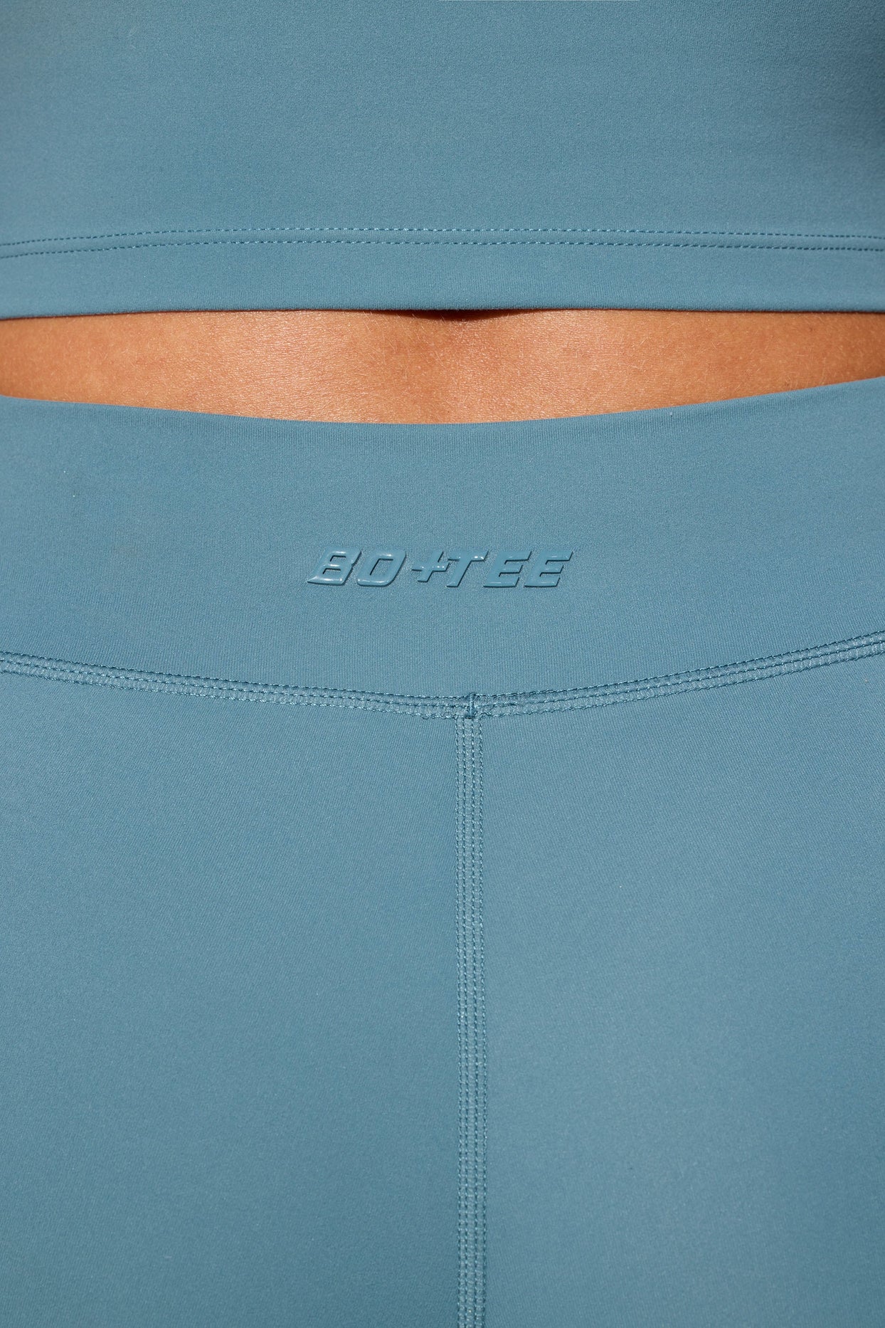 Twist Waist Mini Shorts with Pockets in Slate Blue