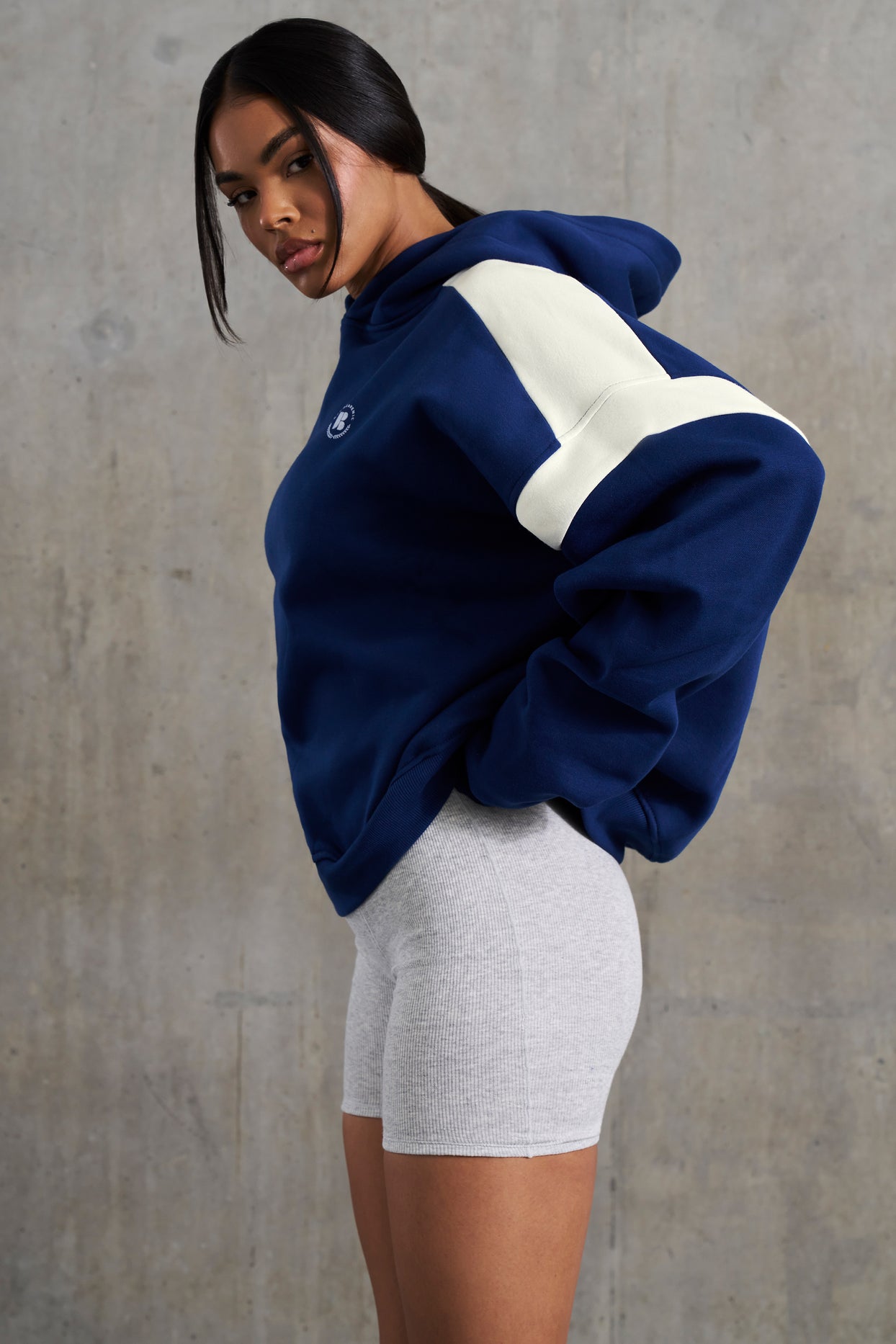 Oversized Hooded Sweatshirt in Navy