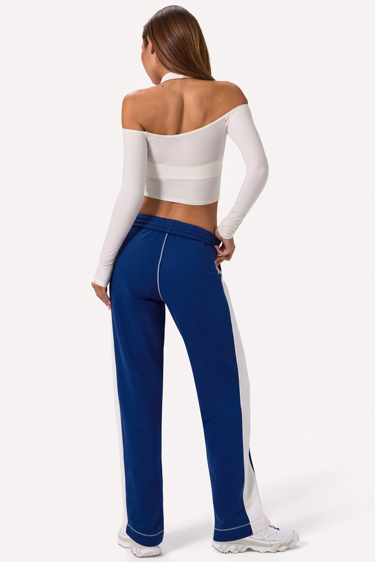 Wide Leg Sweatpants in Navy - 2