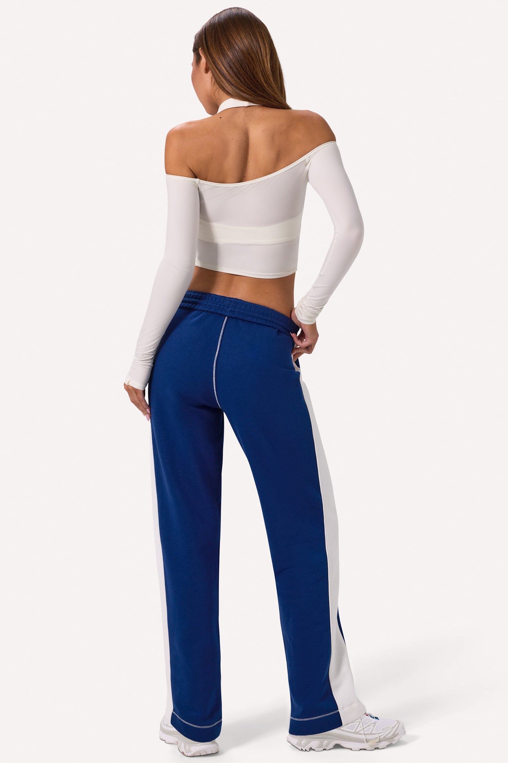 Wide Leg Sweatpants in Navy - 2