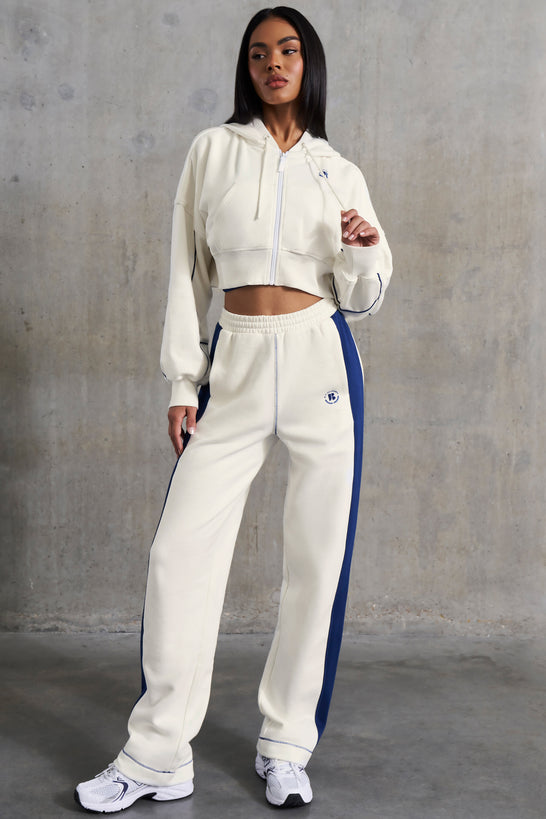 Petite Wide Leg Sweatpants in White