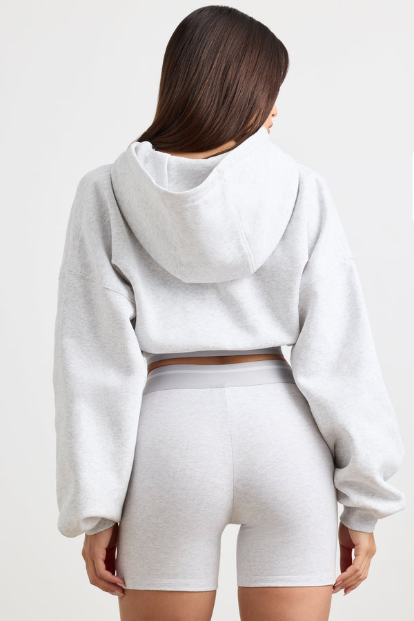 High-Waist Mini Shorts in Grey Marl - 2