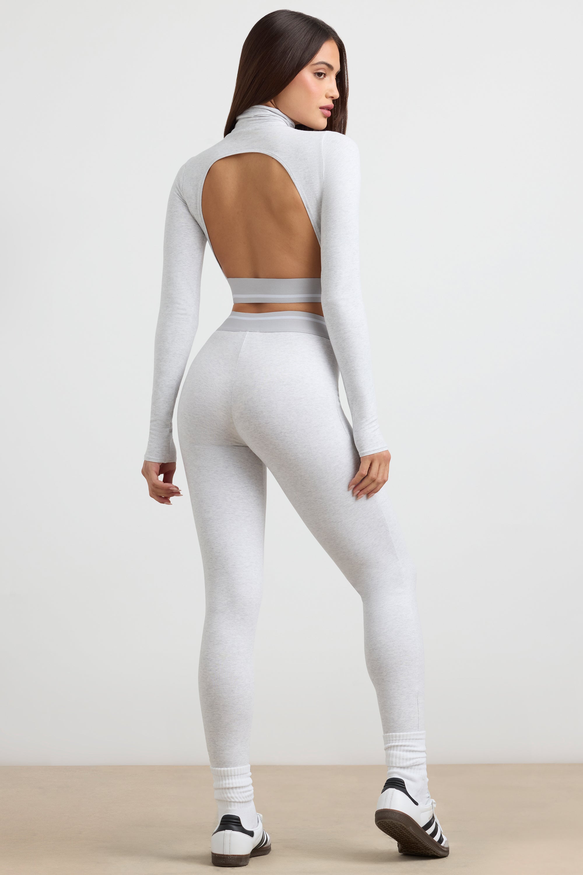 High-Waist Leggings in Grey Marl