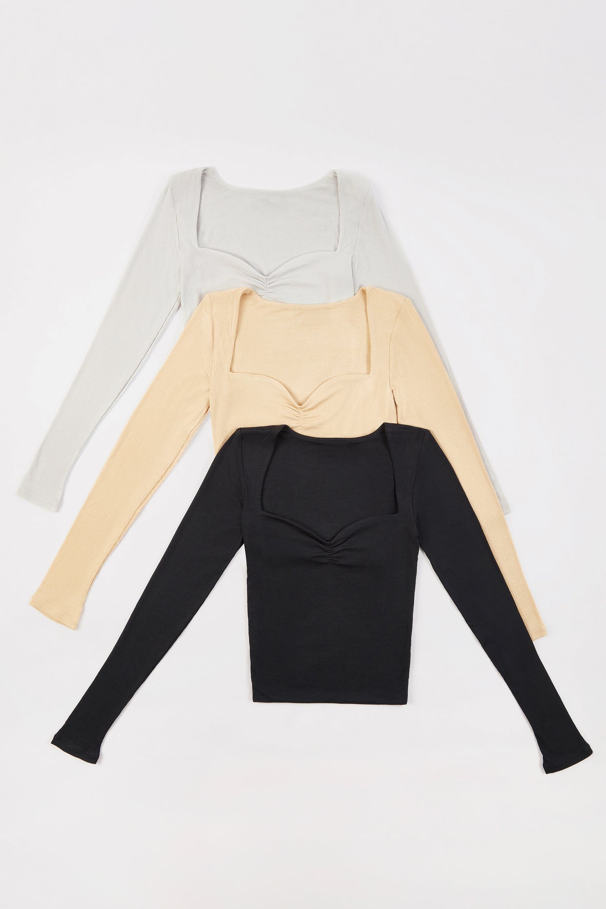 Modal Rib Long Sleeve Crop Top Bundle