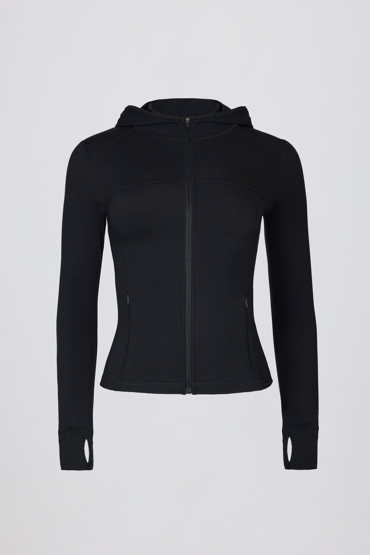 Soft Active Hooded Mid-Layer Jacket in Black - 3
