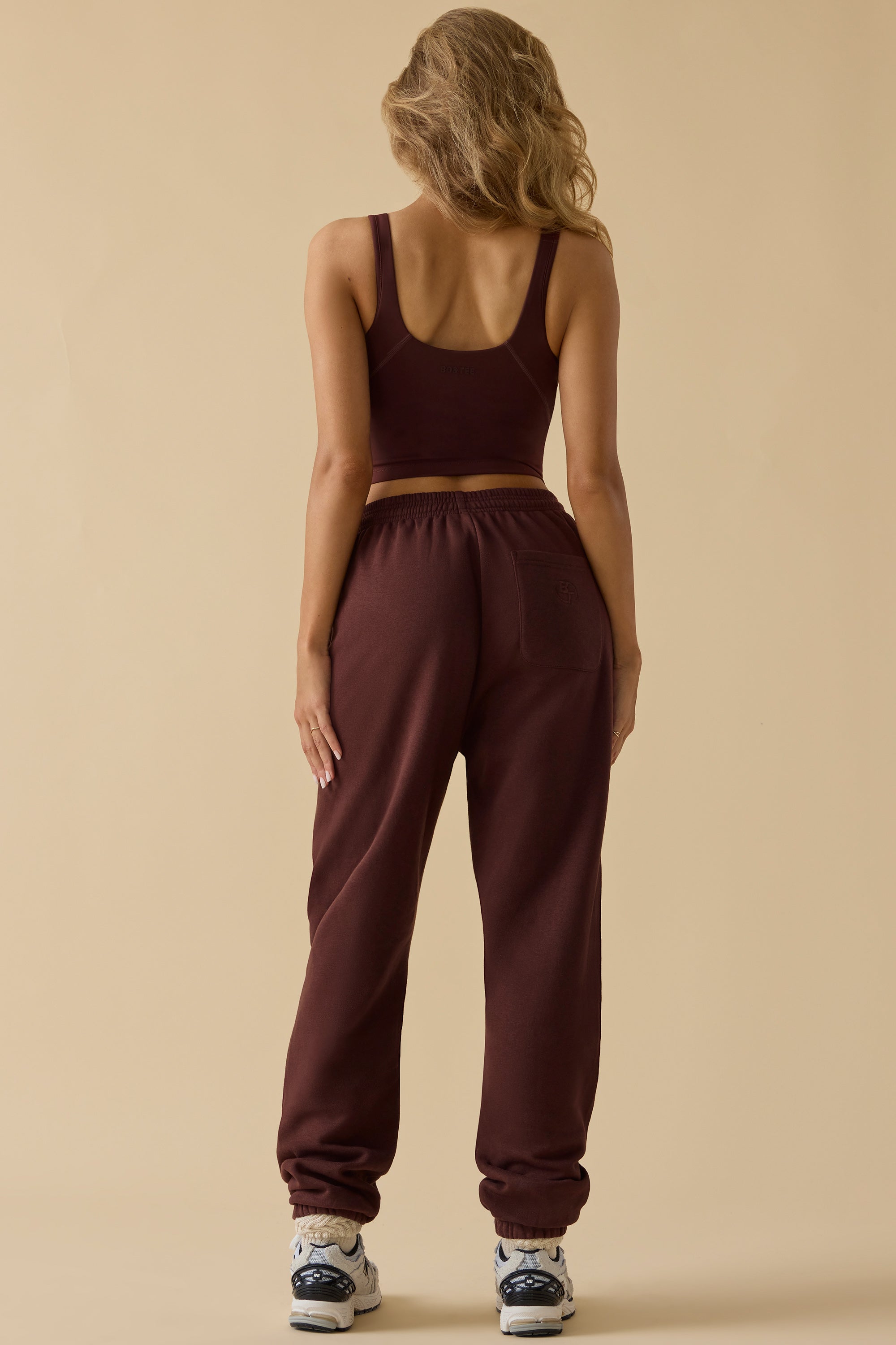 Petite Mid-Rise Joggers in Mahogany