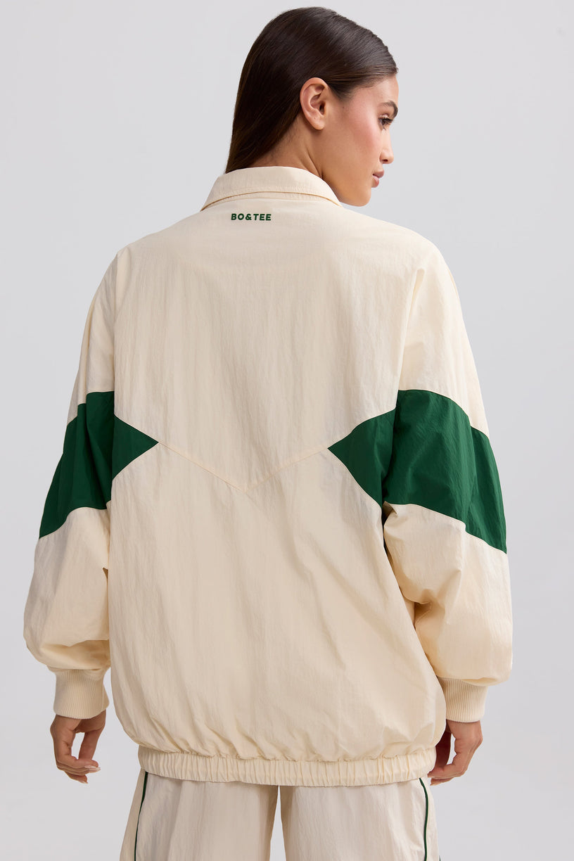 Oversized Colourblock Track Jacket in Marble - 2