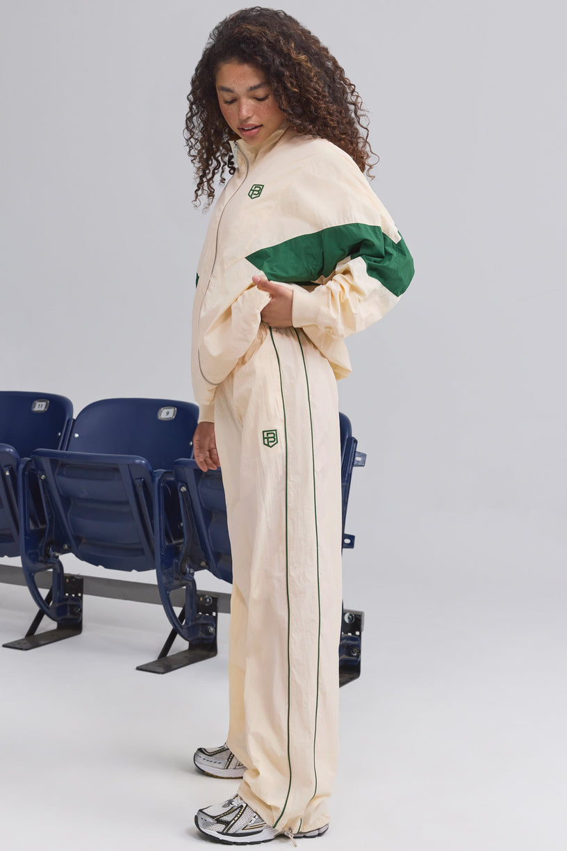 Water-Repellent Wide-Leg Track Pants in Marble - 1